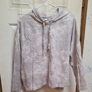 Old Navy Women's Light Gray Tie-Dye Hoodie